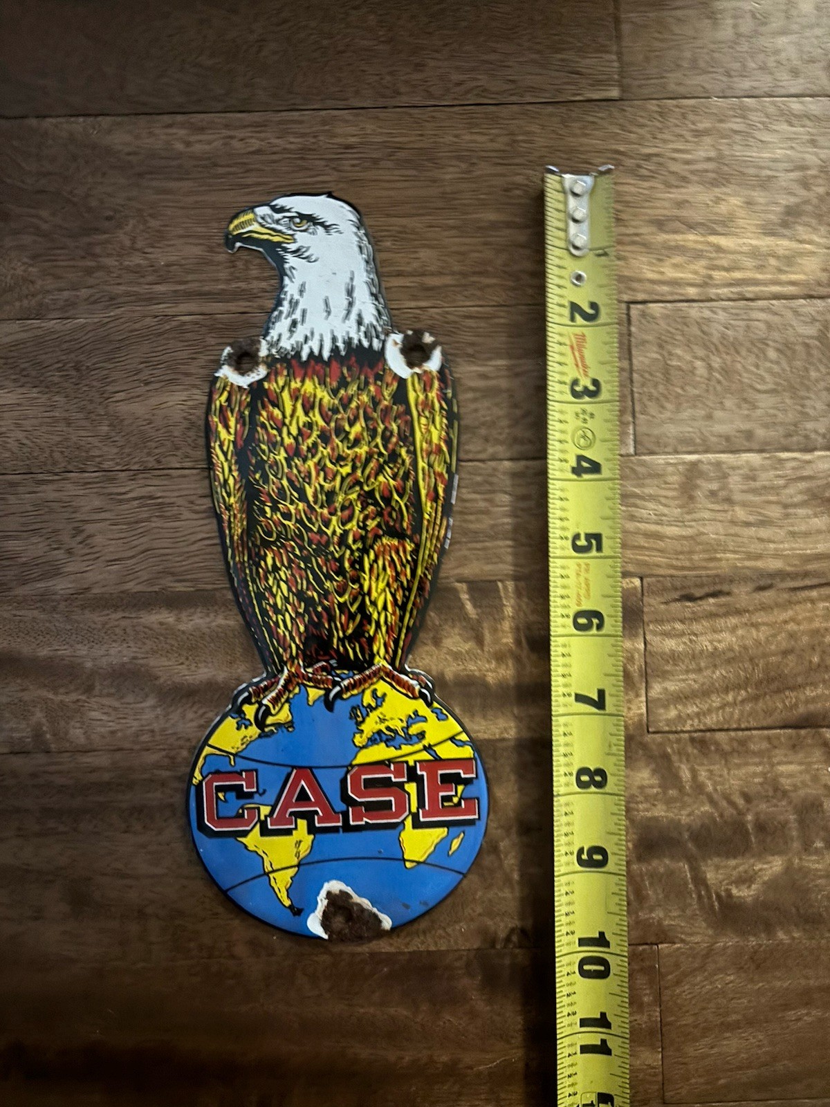 Porcelain Case Tractor Sign Farm Advertising