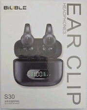 NEW Biuble S30 Wireless Ear Clip Bone Conduction Headphones Bluetooth 2023 Black