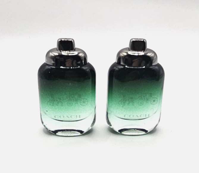 2 COACH Green Eau de Toilette Mini Splash Bottles 4.5mL Each Travel Size NEW