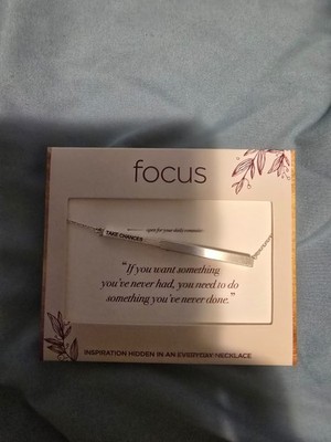 Focus Slide Inspirational Quote Necklace