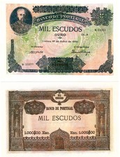u Billete de reproducción Portugal 1000 Escudos 1920 Pick #125 4132R