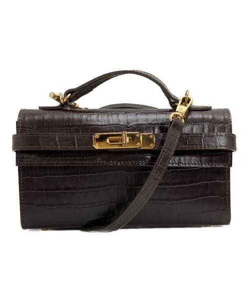 SITA PARANTICA CROC EMBOSSED MINI BAG brown