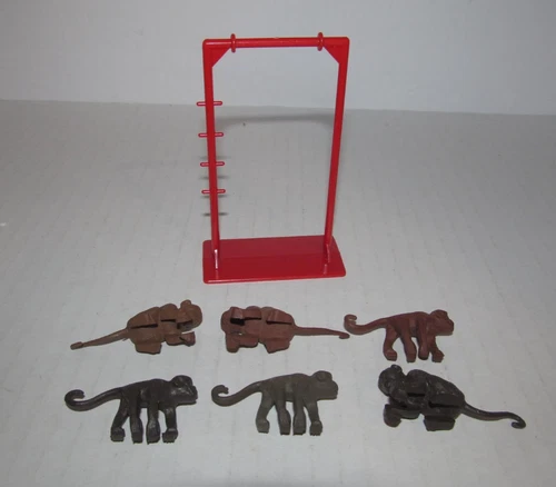Vintage 1950's Marx Pet Shop Playset Monkey Bar and 6 Monkeys