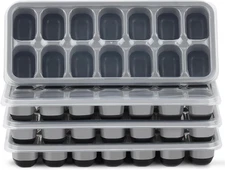 Ice Cube Tray 4 Pack, Easy-Release & Flexible 56 Pcs Silicone Ice Cube Trays wit