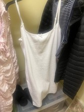 Princess Polly Organic Cotton Mini Dress White Bow Adjustable Straps US 10