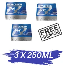 3x Brylcream Lite Aqua Oxy Cream Hair Styling Cream, 250 ml (Blue)