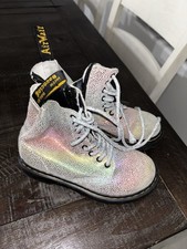 Dr Martens 1460 Pascal J Combat Boots Rainbow Metallic Leather US 12 Youth