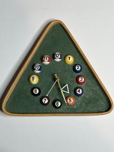 Vintage Kirch Billiards Triangle Pool Rack Pool Balls Clock Does Not Work