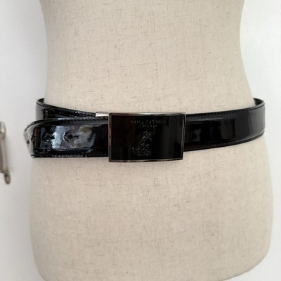 Versace Collection Men s Black Patent Leather Belt Size 34