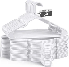 Pack of 30 Durable Slim Plastic Hangers - Stylish & Space-Saving Design