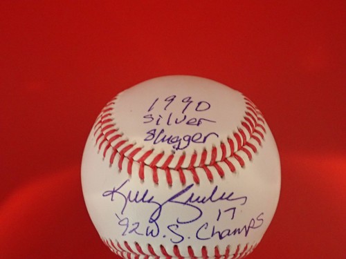 Kelly Gruber Signed MLB Baseball W/92 WS Champs+90 Silver Slugger+1 JSA WB880599 - Picture 2 of 4