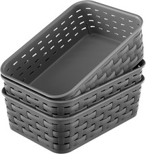3 Pack Small Plastic Basket, Storage Bin Baskets for Organizing, Pantry Organize
