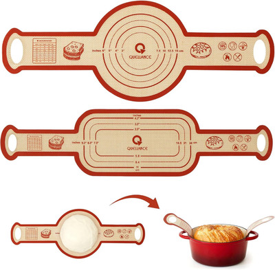 Silicone Sourdough Bread Sling Mat - 2Set Oval Round Dough Baking Slings for Dut