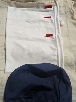 Navy Blue Lycra Swim Cap & 3 TYR Micro Fiber Bags