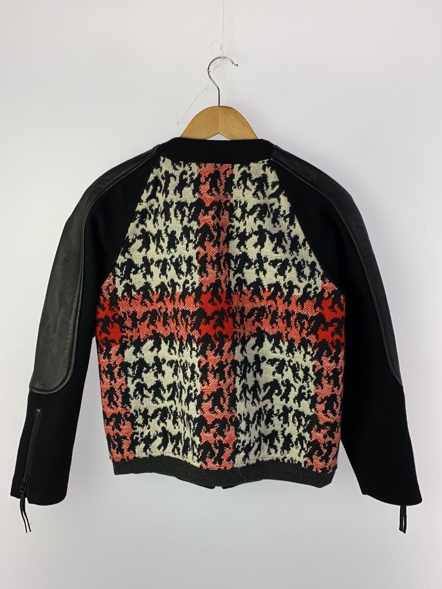 Giacca A net altra pelle commutata senza colletto 3 lana BLK modelli totali usata