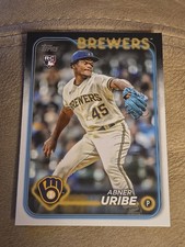 2024 Topps Abner Uribe #310 RC Rookie Milwaukee Brewers Baseball Card. rookie card picture