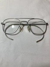 AMERICAN OPTICAL USA MATTE SILVER CABLE-WRAPS PILOT AVIATOR FRAMES 6 1/2
