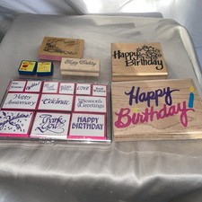 Happy Birthday Rubber Stamps Assorted Lot Over 15 Different Stamps