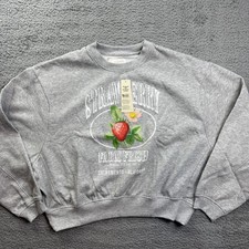 No Boundaries Sweatshirt Juniors Medium Strawberry Farm Fresh Graphic Pullover