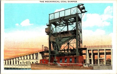 COAL LOADER Port Richmond Philadelphia railroad postcard RDG Reading Railway Co