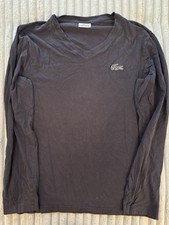 Lacoste Langarmshirt V-Ausschnitt Gr. L dunke...