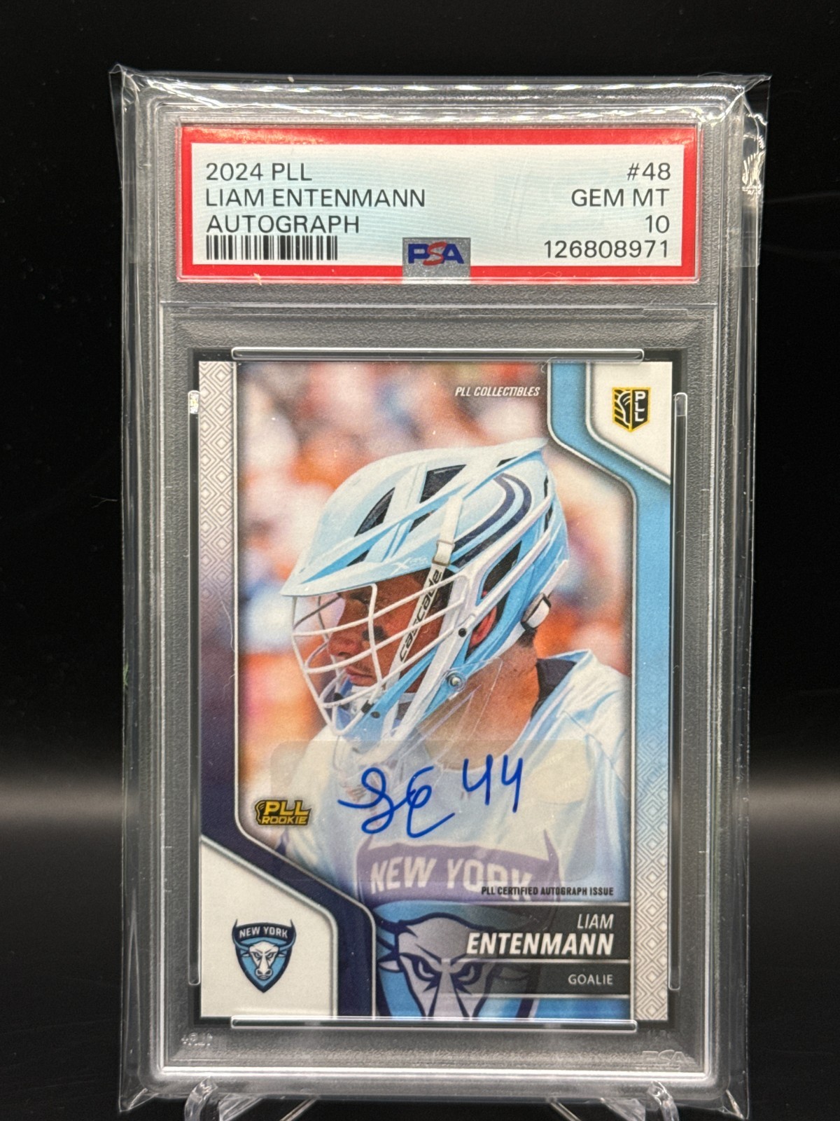 2024 PLL Liam Entenmann Rookie Auto PSA 10 Gem Mint New York Atlas RC