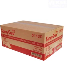 Sunnycare 5112P 10" Premium White High Capacity Touchless Paper Towel Rolls 700'