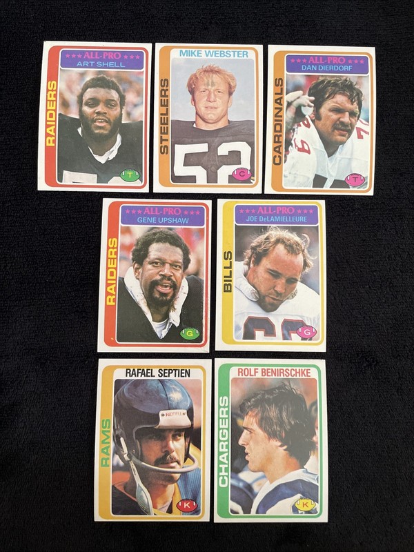 (7) 1978 Topps Football Hi-Grade OL & Kicker Lot