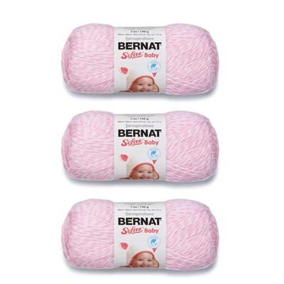 Bernat Softee Baby Pink Marl Yarn - 3 Pack of 141g/5oz 3 Pack,