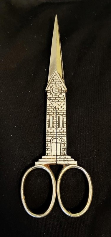 Unique Old 1890s D. Peres Solingen Germany Clock Tower Sewing Scissors