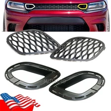 Bumper Fog Light Grille Cover For Dodge Charger 2015-19 Set of 4 Left&Right Side