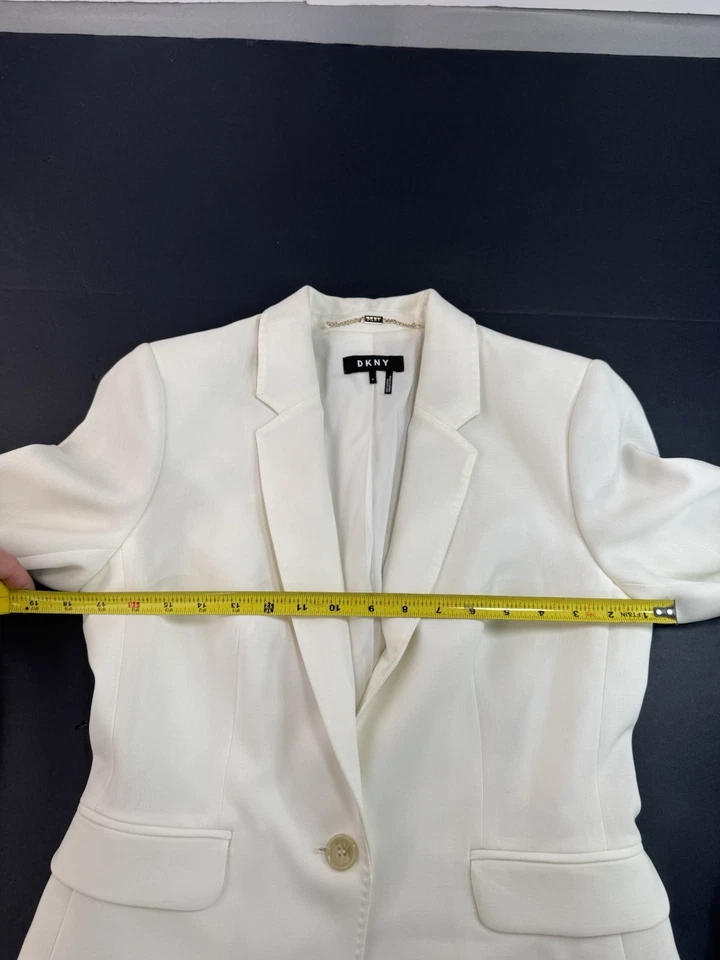 DKNY Women's Single Button Long Sleeve Blazer White Size 4 Suit Jacket NEW - Image 4 of 4