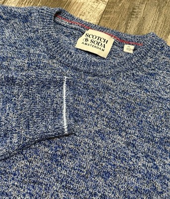 Scotch & Soda Sweater Mens Size XL Blue Knit Crew Pullover Sweatshirt