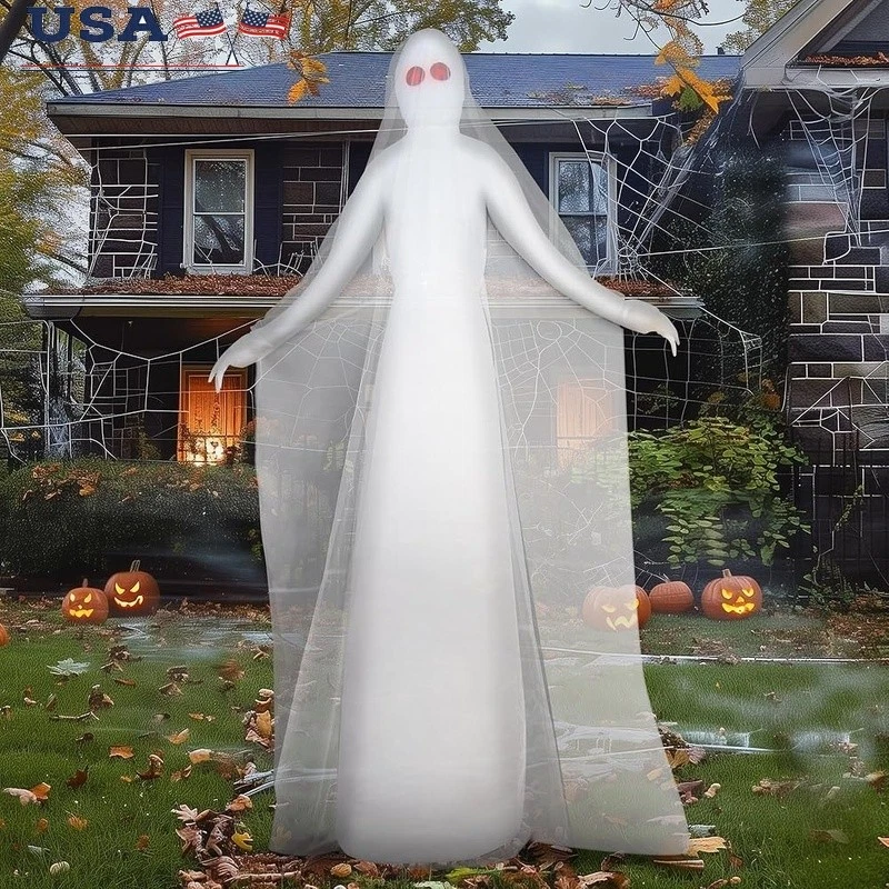 Halloween Inflatable Ghost Bride W/ LED Lights Yard Decor Outdoor Decorations US
