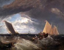 J M W Turner The Junction of the Thames and Medway Giclee Print on Canvas 8x10