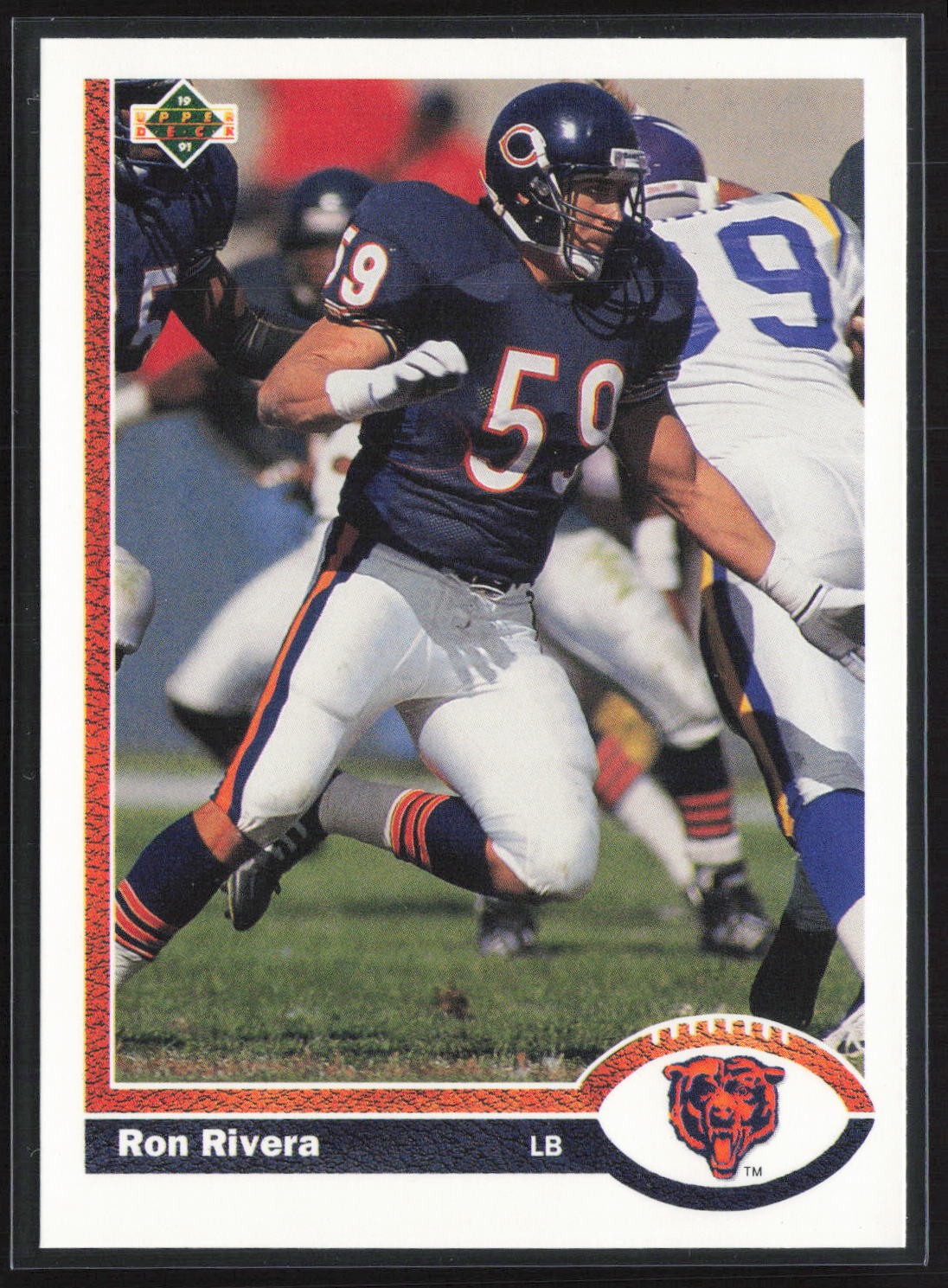 1991 Upper Deck Ron Rivera #432 Chicago Bears