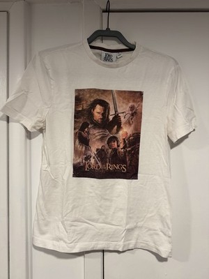 Primark Lord Of The Rings Mens White Short Sleeve Graphic T-shirt S