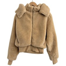 Alo Yoga Foxy Sherpa Jacket Womens Sz Small Camel Granola Girl Gorpcore Athletic