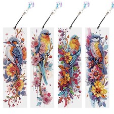 Tontut 4pcs Diamond Art Painting kit Bookmark, Bird on a Branch DIY Art Gift ...