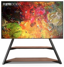 TV Floor Stand 75-100 Inch TV Heavy Duty Mount Wood Shelf 187 lbs Eiffel Series