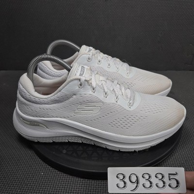 Skechers Arch Fit Shoes Womens Size 9 White Mesh Walking Sneakers SN 150051W