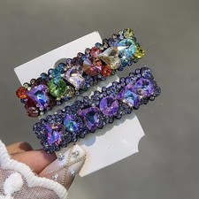 Rhinestone Hair Clips for Women in Assorted Colors Including White Gray Purple