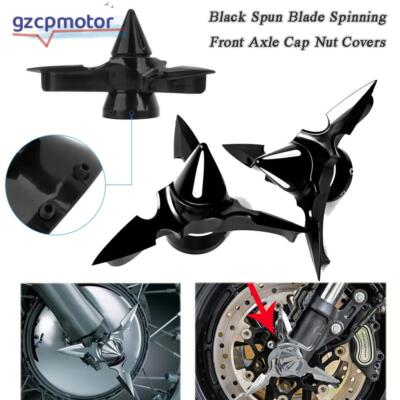 Harley Motorrad Achskappen - Spinning Blade Front Axle Caps Schwarz
