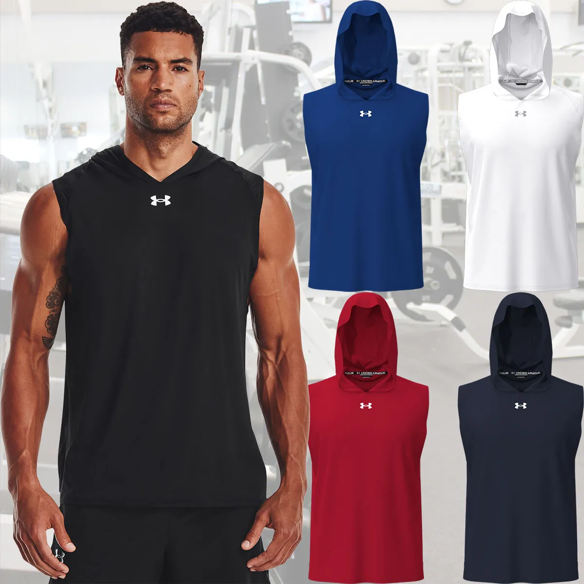 Under Armour Adult Men's UA Team Knockout Sleeveless Hoodie, Loose Fit,  1370366