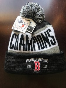 red sox world series knit hat