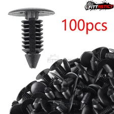 100X Bumper Clips Auto Car Hole Plastic Rivets Fastener Fender Push Pin 8mm 