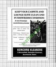 Koncord Kleaners Kelvedon Common Brentwood Essex Advert - 1979 Small Cutting