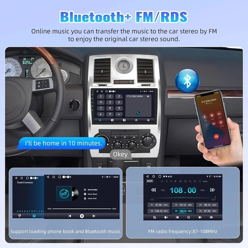 For Chrysler 300C 2005-2010 Android 12 Carplay Car Stereo Radio GPS Navi WIFI BT - Picture 7 of 18