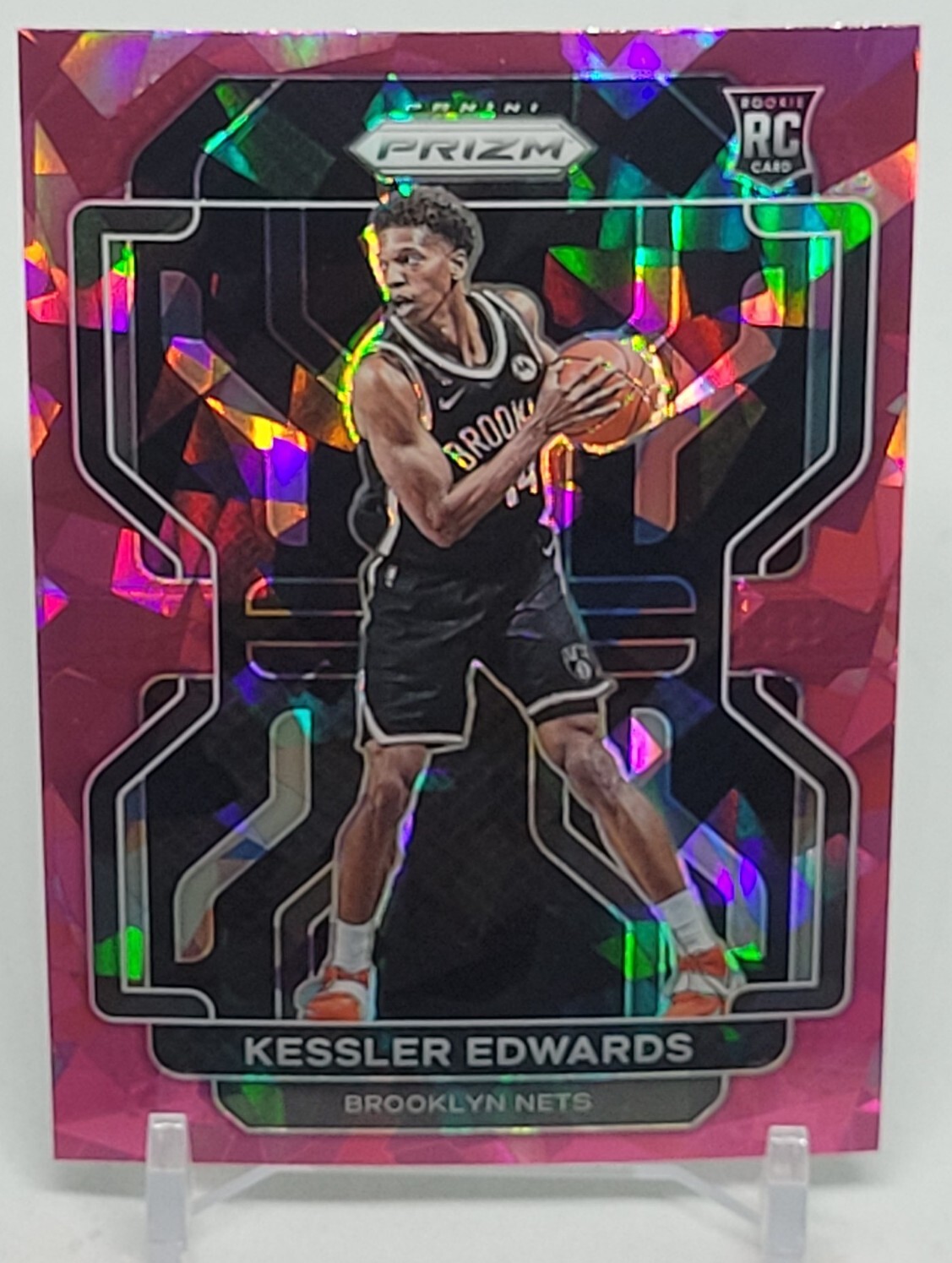 Kessler Edwards 2021-22 Panini Prizm Pink Cracked Ice Prizm RC #284