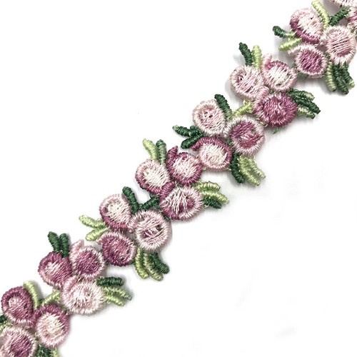 10yards Rose Trim Embroidered Floral Ribbon Appliques for Wedding Cloth Decor - Picture 12 of 26